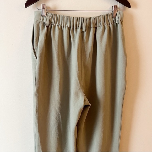 Express Green Straight leg Elastic Waist High Rise Trouser Pants Size Medium - Picture 6 of 10